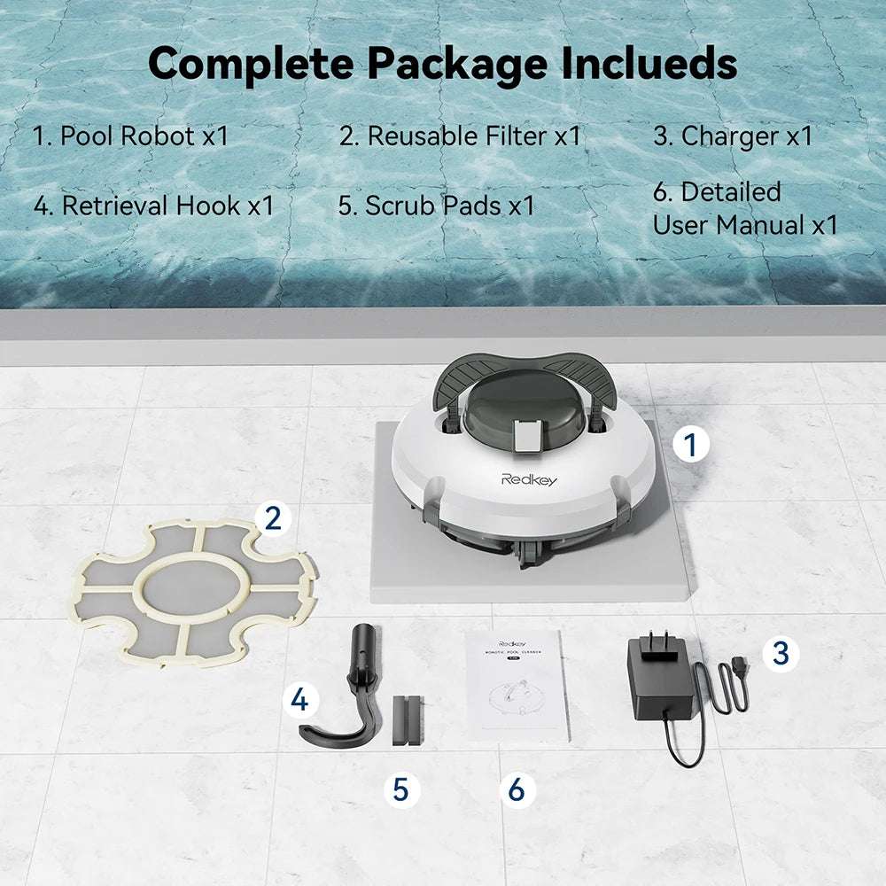 Redkey S100 Cordless Robotic Pool Vacuum Cleaner