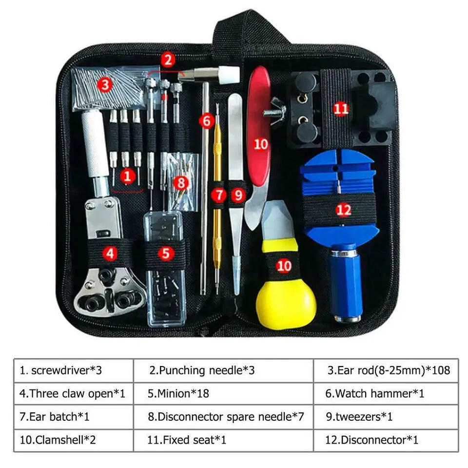 147 & 212PCS Watch Repair Tool Kit – Standard & Premium Set