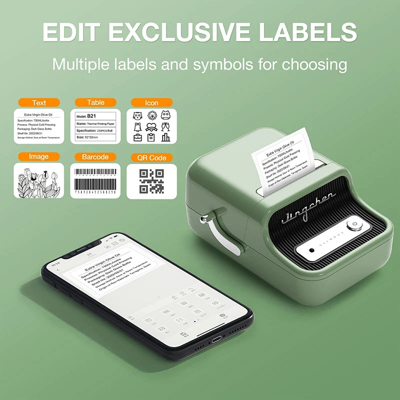NiiMbot B21 Bluetooth Label Maker with Extra Rolls