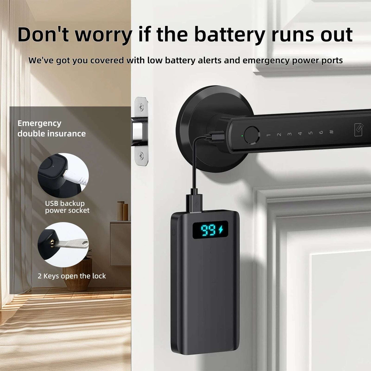 Smart Fingerprint Door Lock Keypad Handle