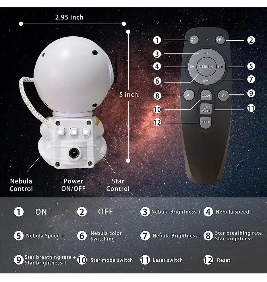 Astronaut Galaxy Projector Lamp
