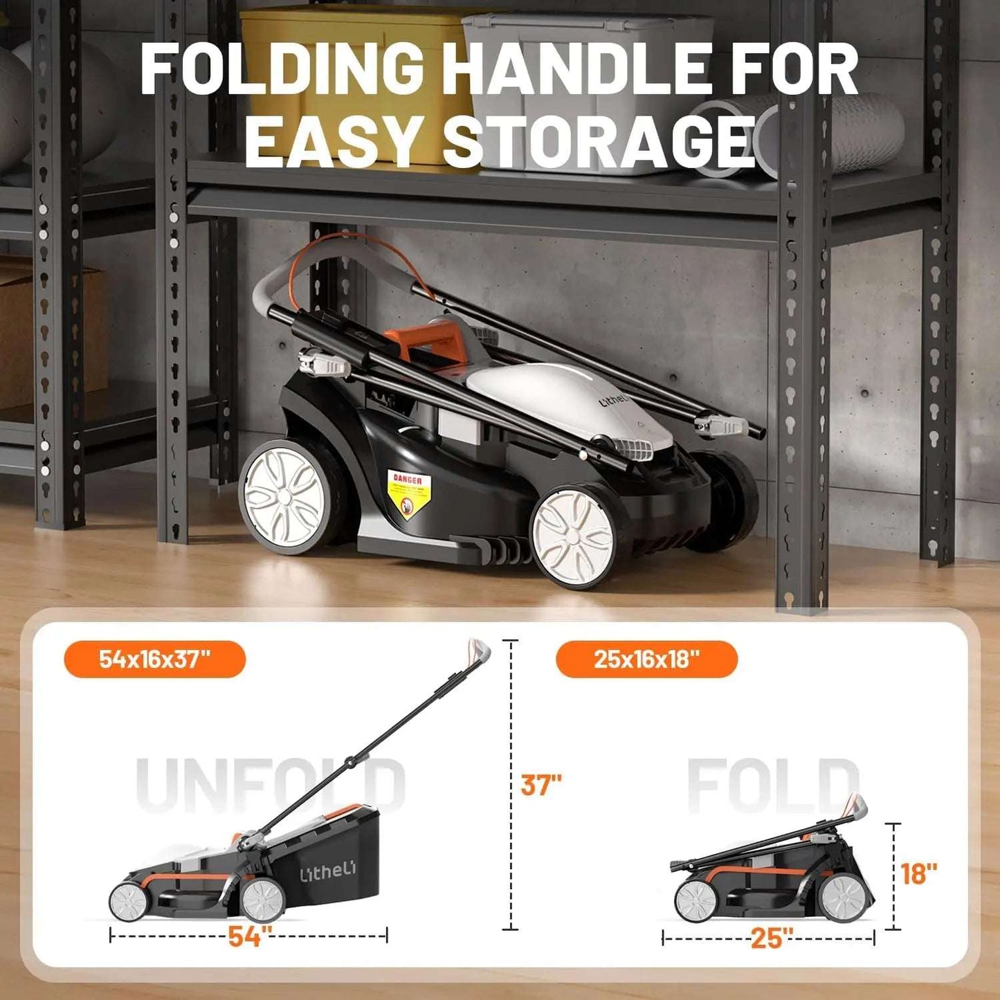 Cordless Electric Lawn Mower with Battery Power