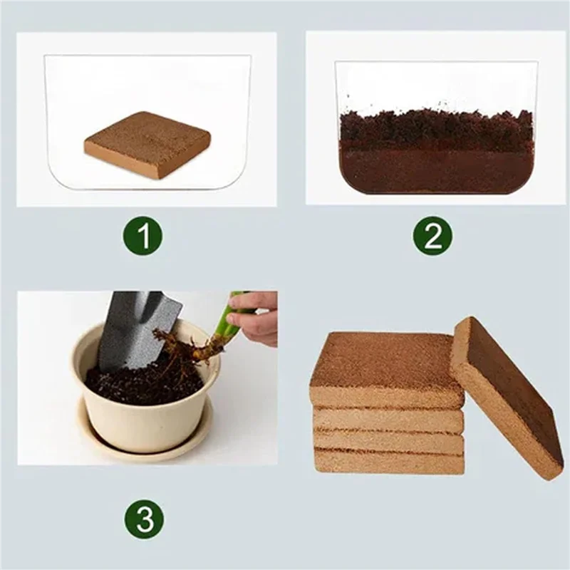 4Pcs Organic Coconut Coir Soil Bricks for Gardening