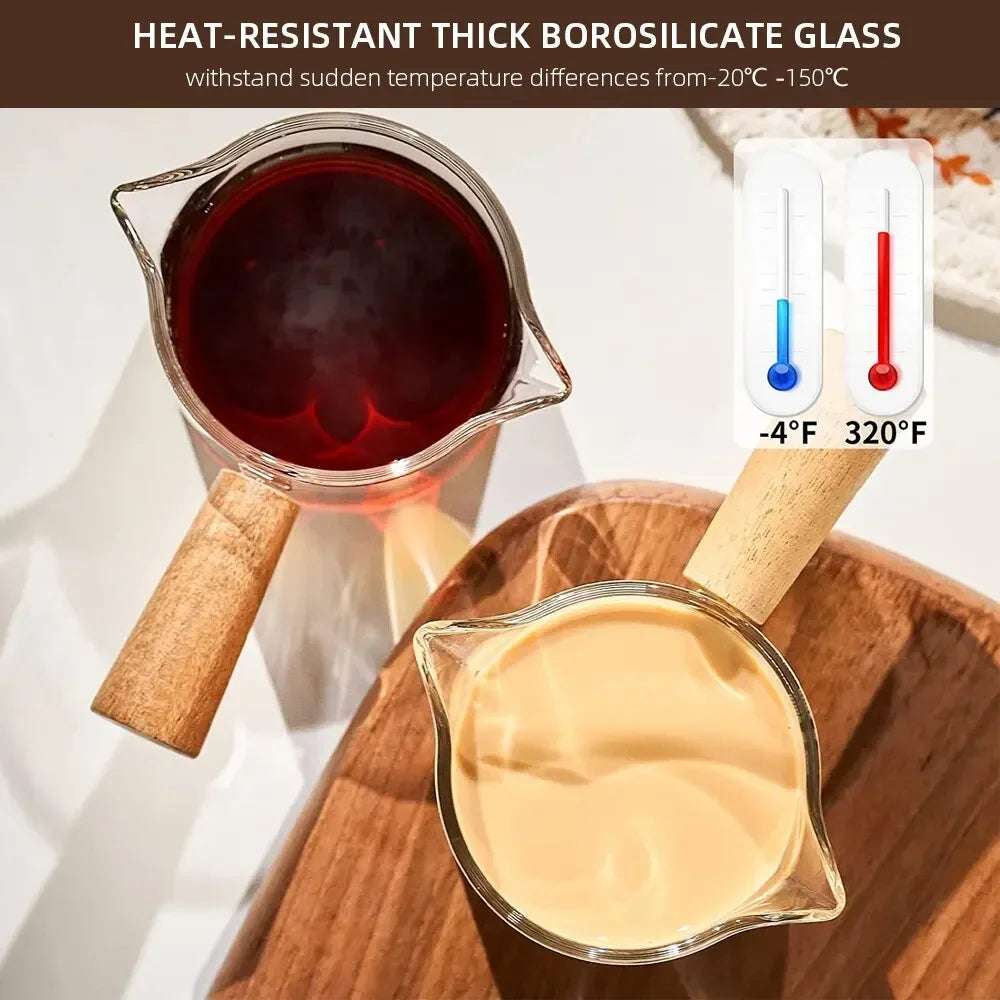 Glass Measuring Cup with Wooden Handle