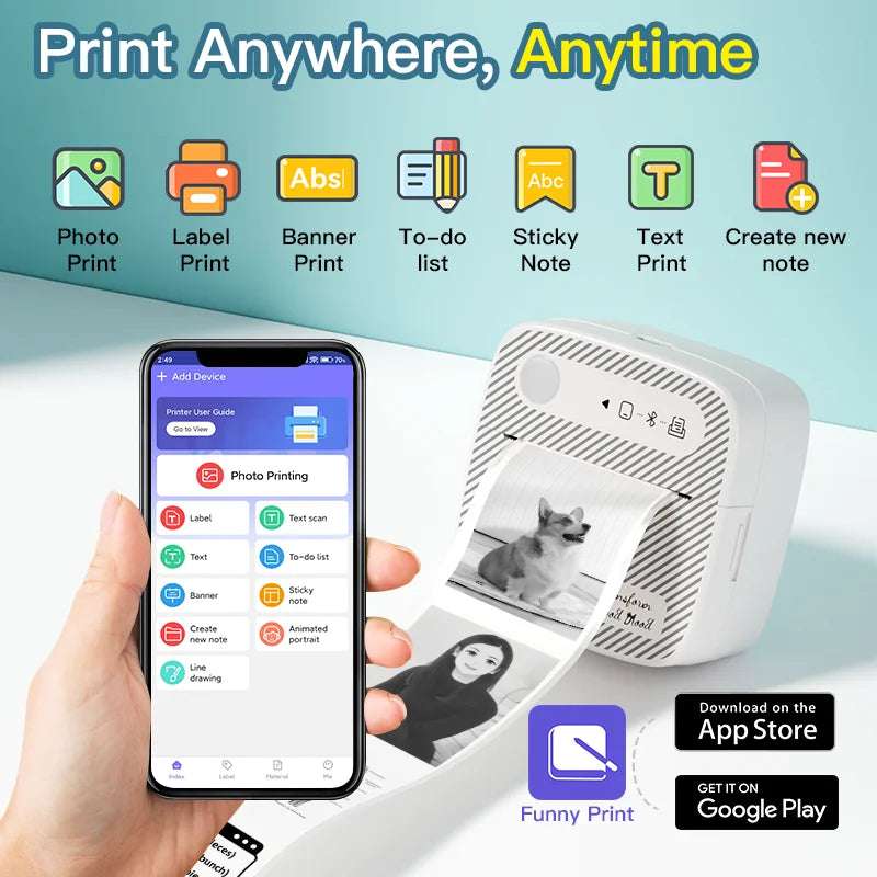 Mini Wireless Thermal Printer – Inkless Pocket Sticker Printer