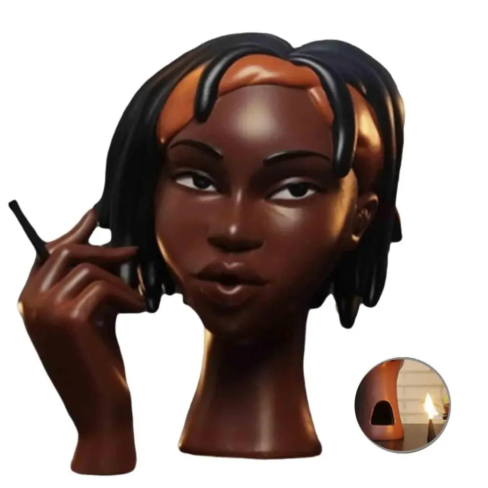 NEW Black Woman Head Incense Burner