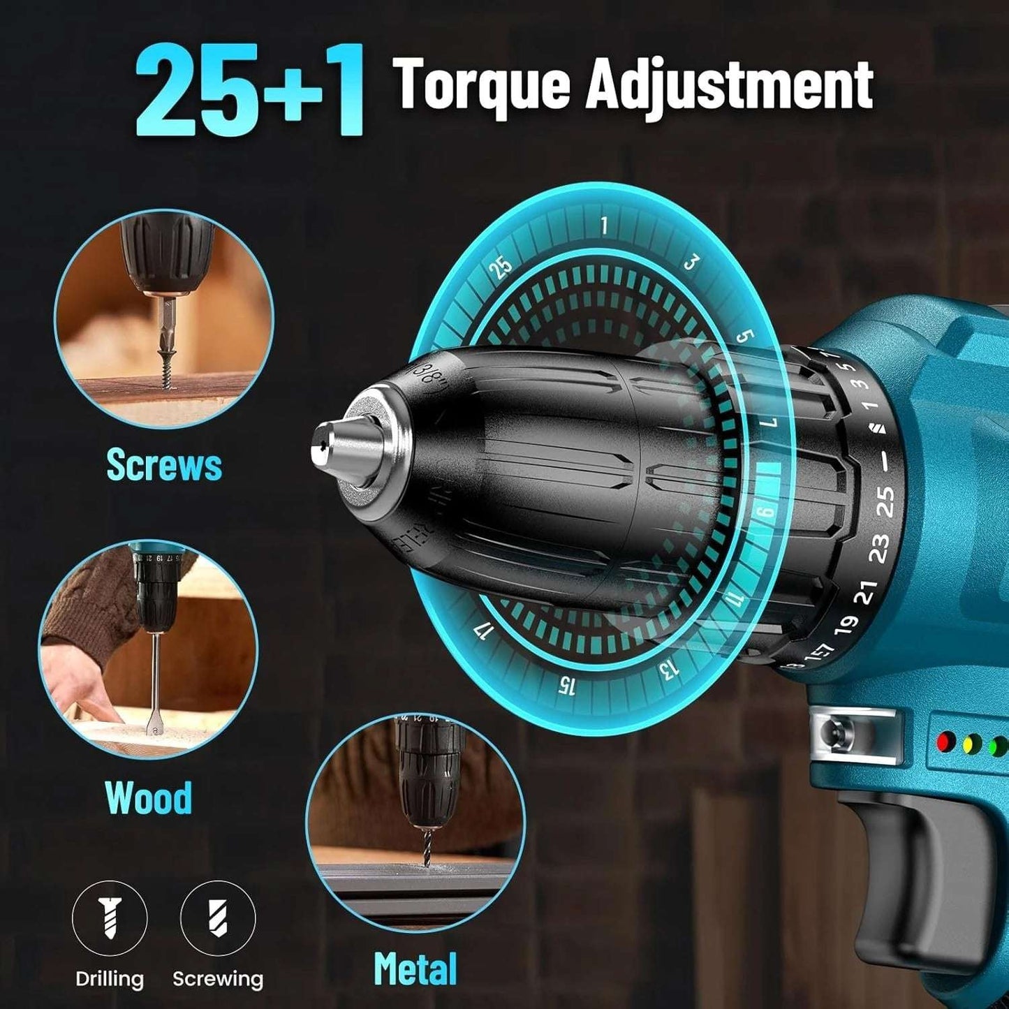 Seesii 21V Cordless Drill Set