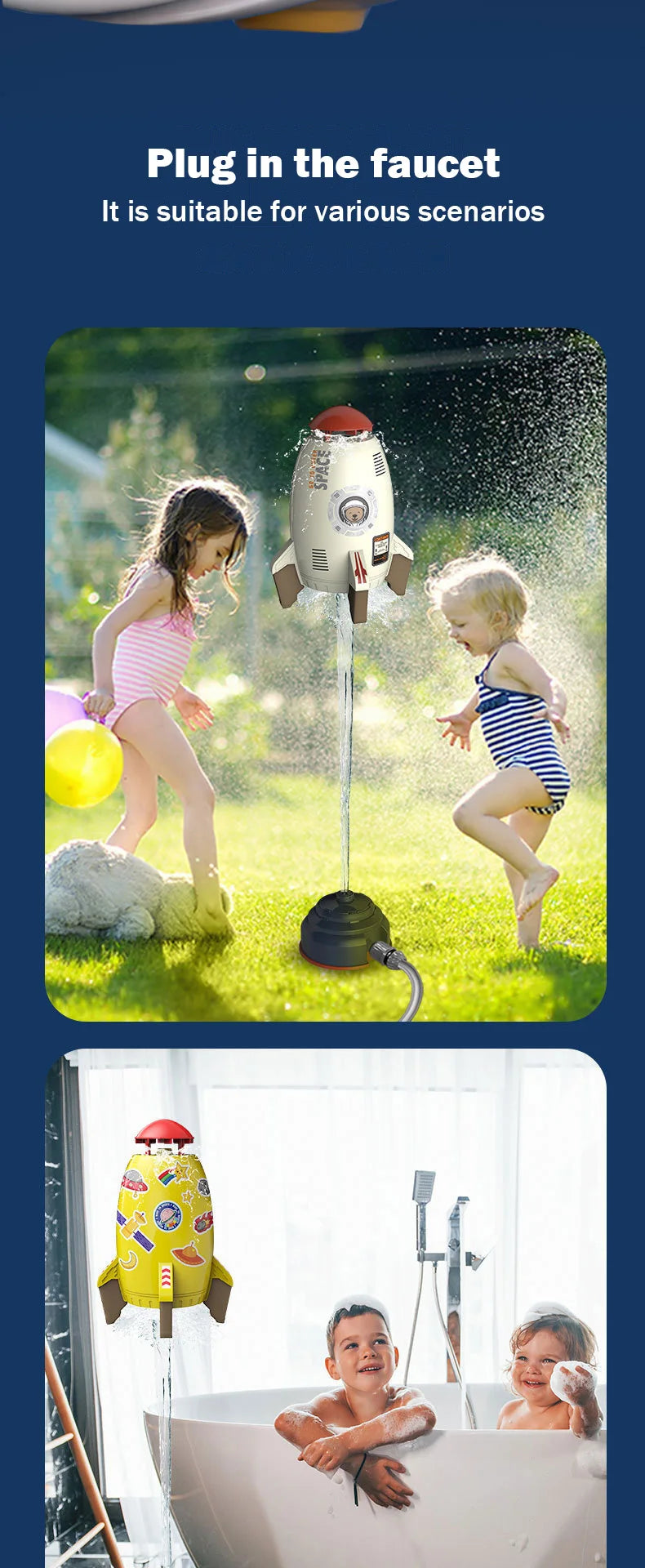 Rocket Sprinkler Toy for Backyard Fun
