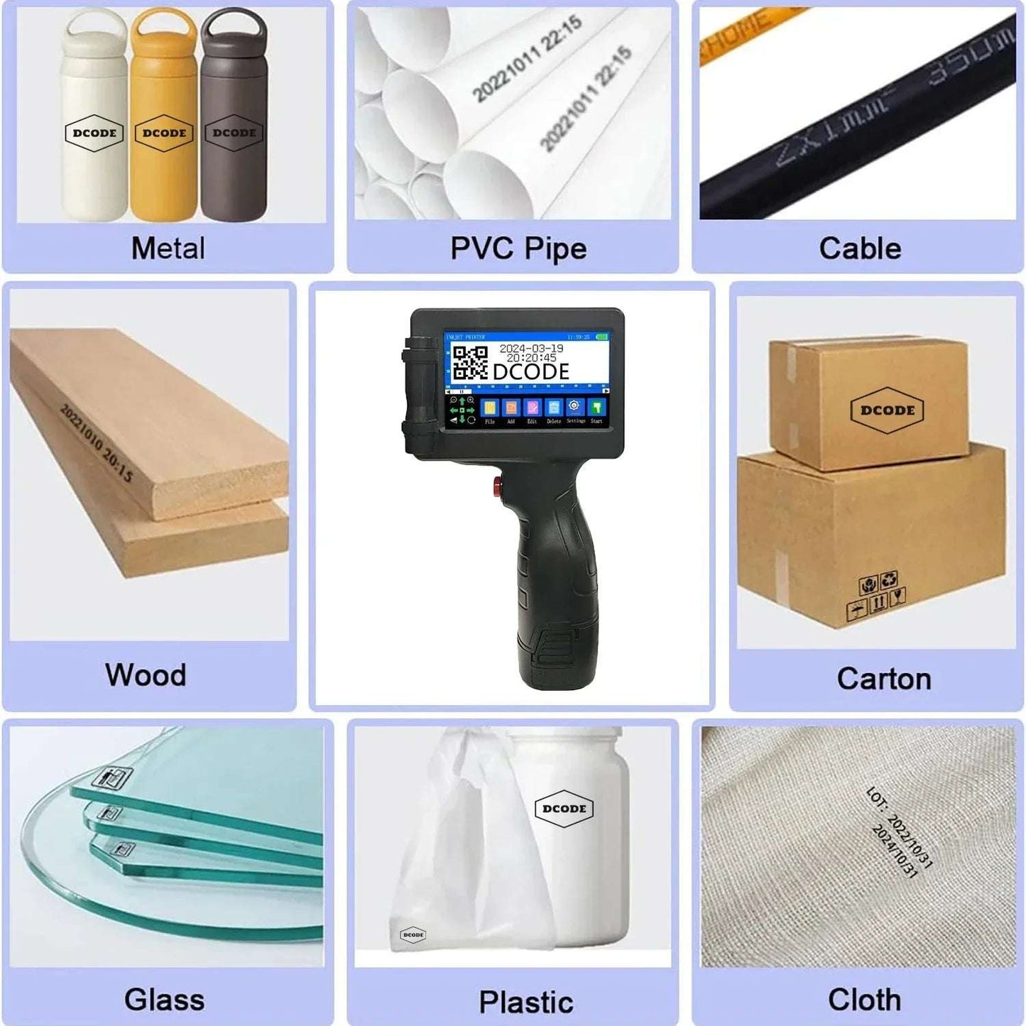 Handheld Inkjet Printer – 600DPI Portable Label Gun