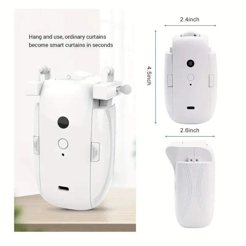 WiFi & Bluetooth Smart Curtain Opener with Remote & App Control