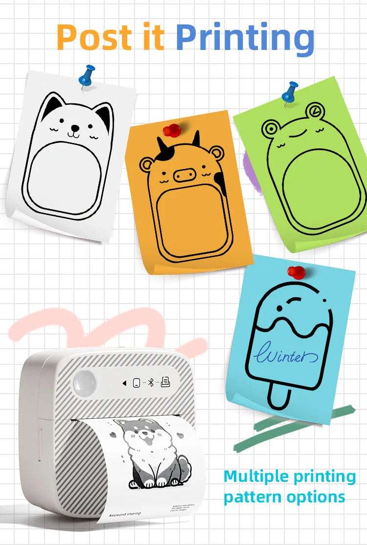 Mini Wireless Thermal Printer – Inkless Pocket Sticker Printer