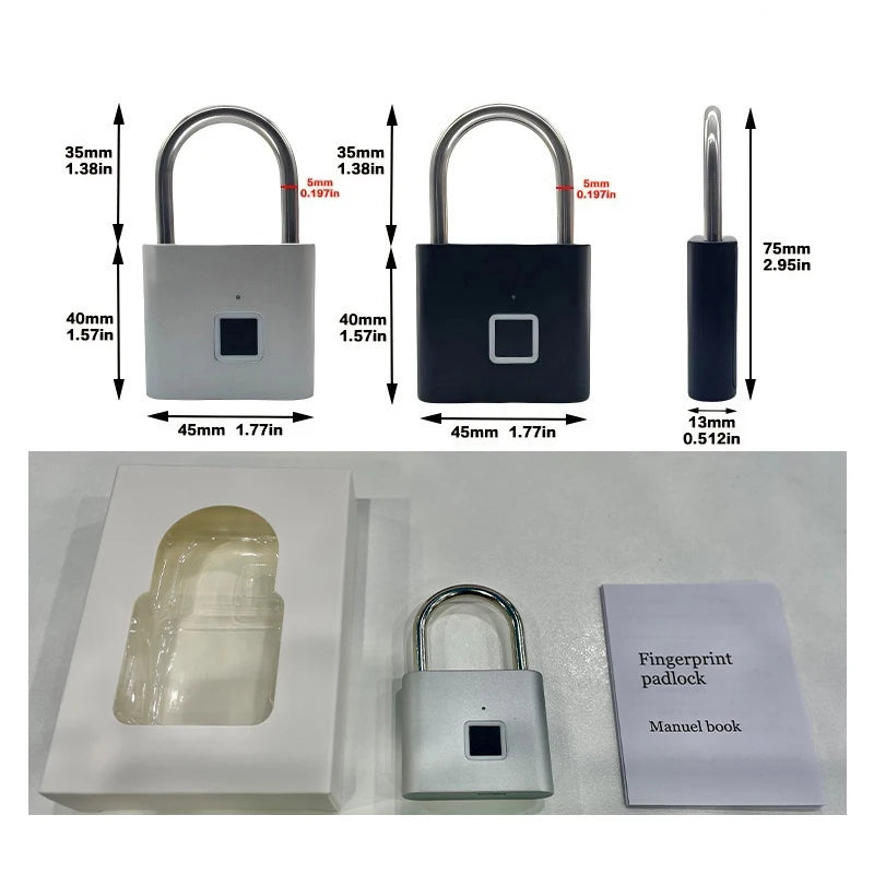 Smart Fingerprint Padlock for Indoor & Outdoor