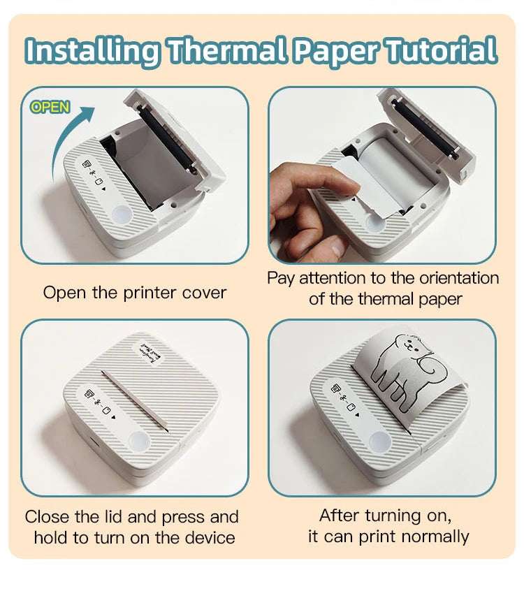 Mini Wireless Thermal Printer – Inkless Pocket Sticker Printer