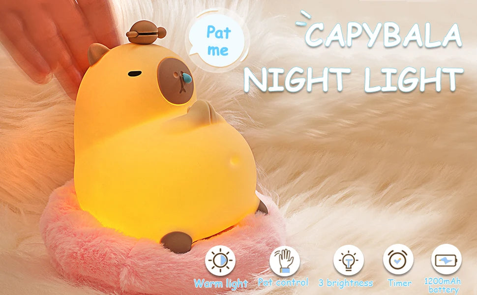 Capybara Night Light for Kids Room