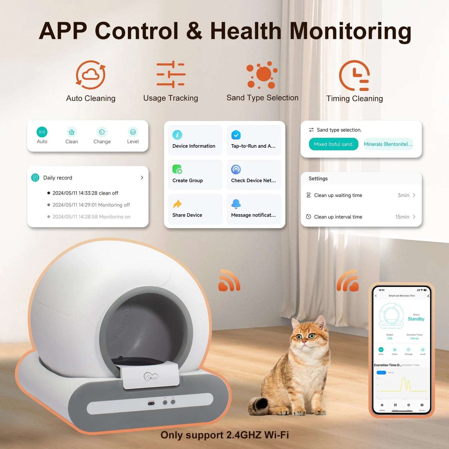 Smart Self-Cleaning Cat Litter Box