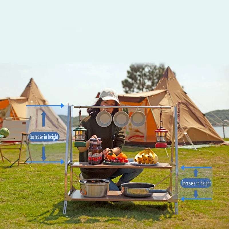 Outdoor Camping Storage Rack 3-Tier Stand