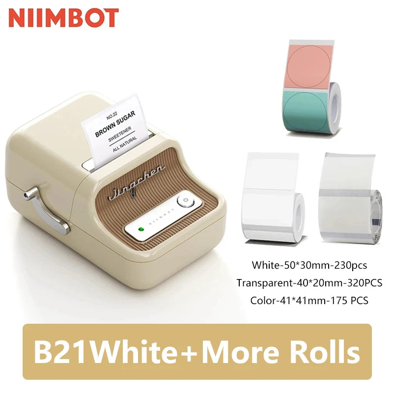 NiiMbot B21 Bluetooth Label Maker with Extra Rolls