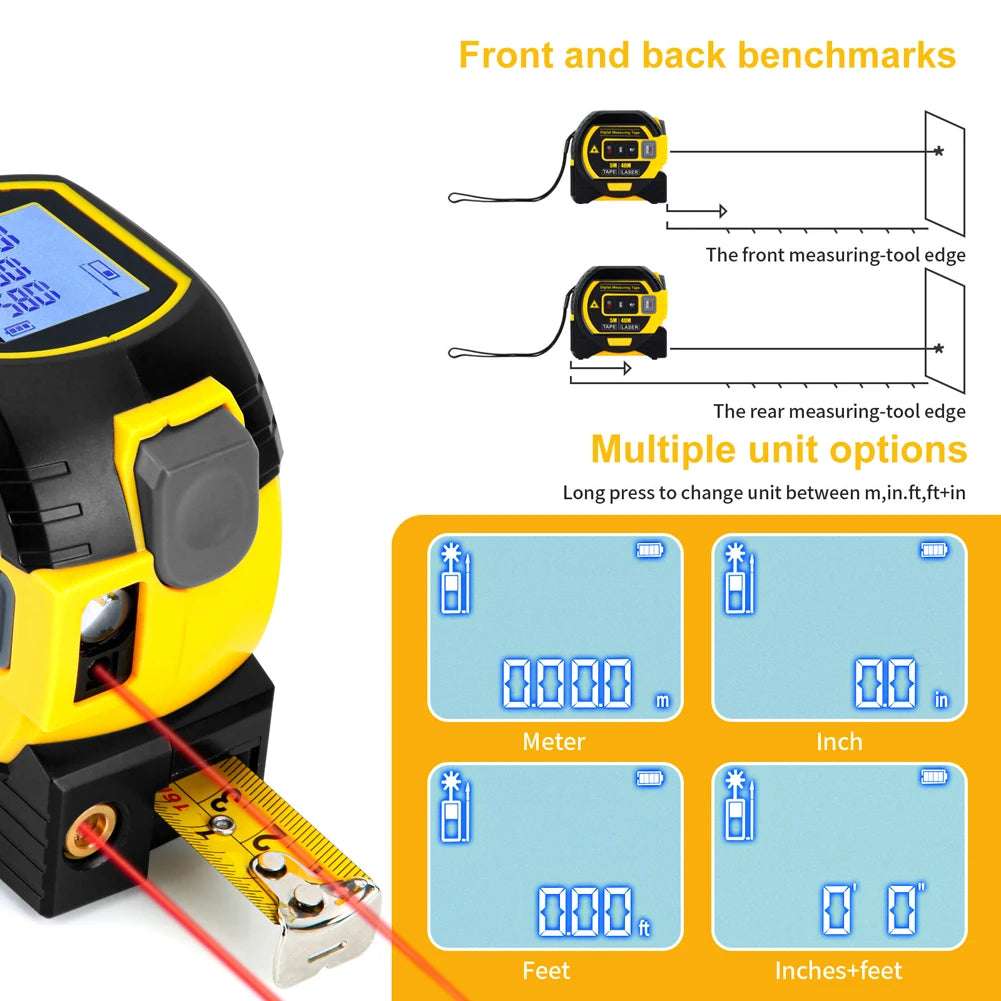 3-in-1 Digital Laser Tape Measure Tool