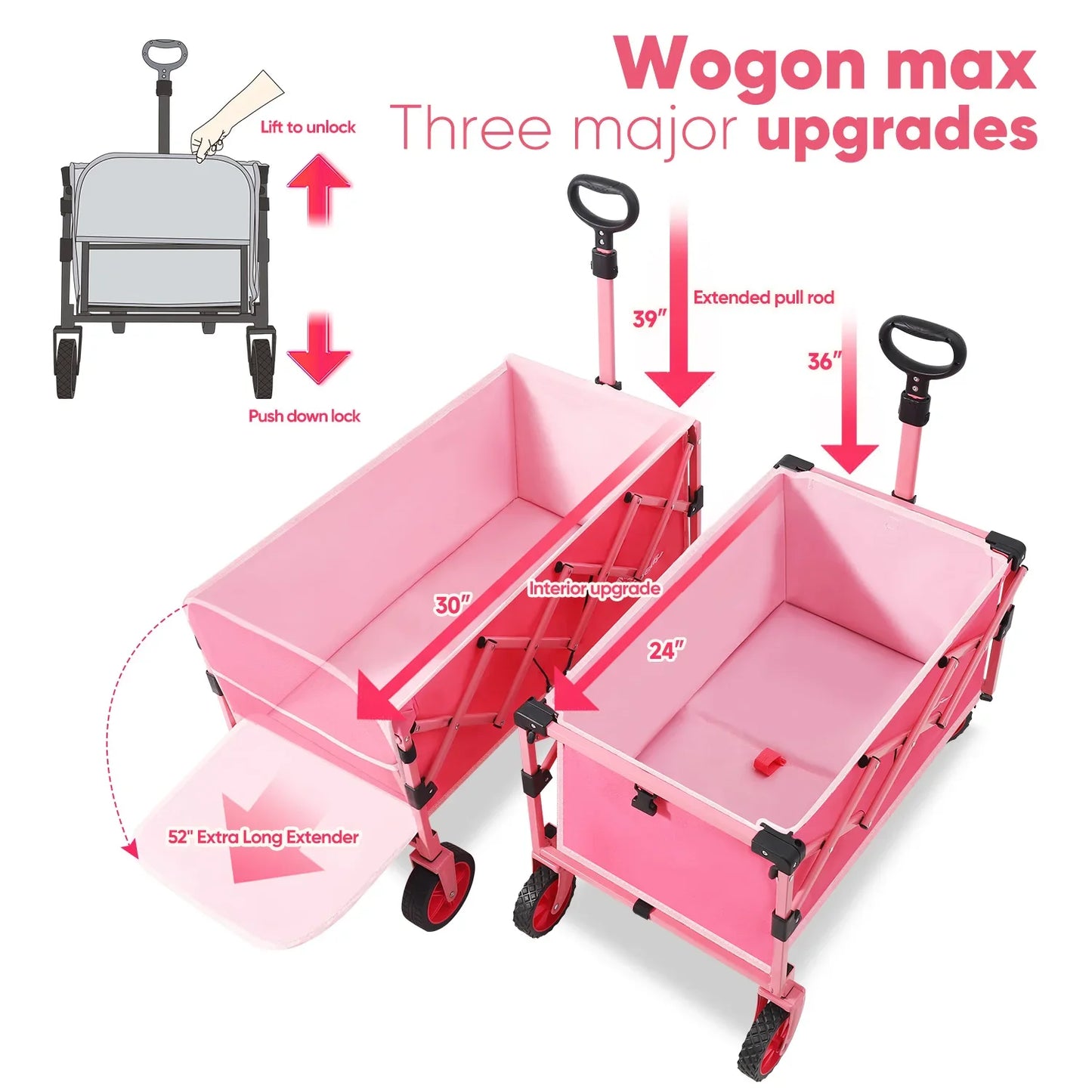 Collapsible Folding Wagon Cart 330lbs