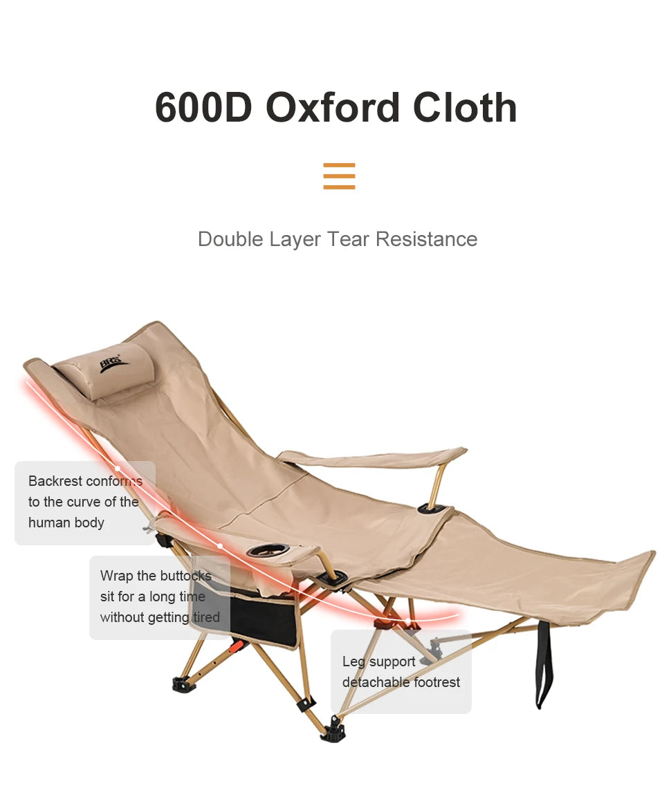 2-in-1 Adjustable Camping Recliner Chair