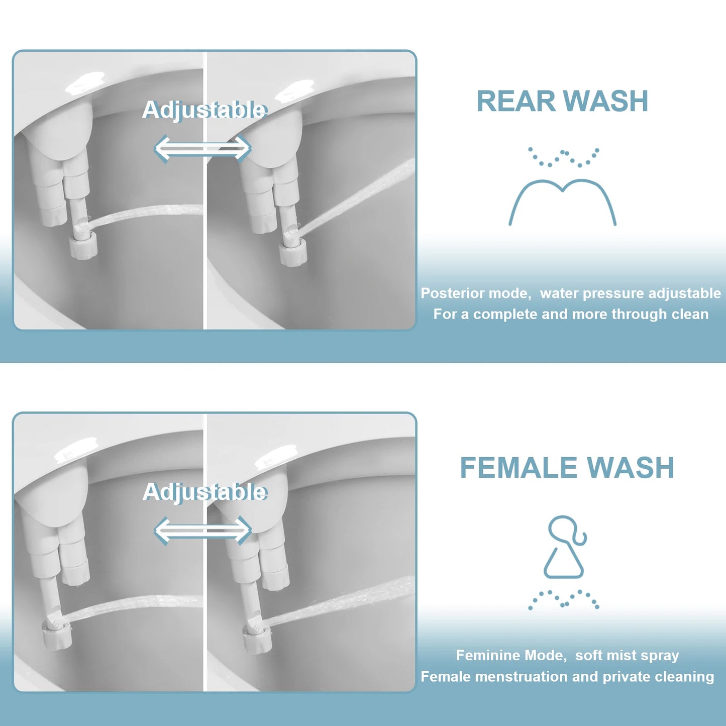 Ultra-Slim Non-Electric Bidet Attachment