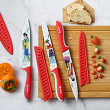 12PCS Red Mansion Floral Chef Knife Set