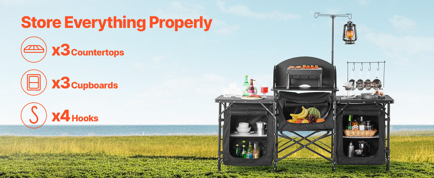 Folding Outdoor Camping Kitchen Grill Station