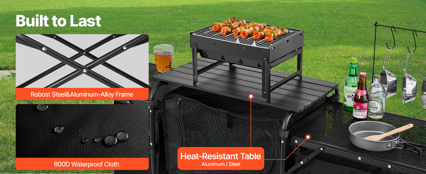 Folding Outdoor Camping Kitchen Grill Station