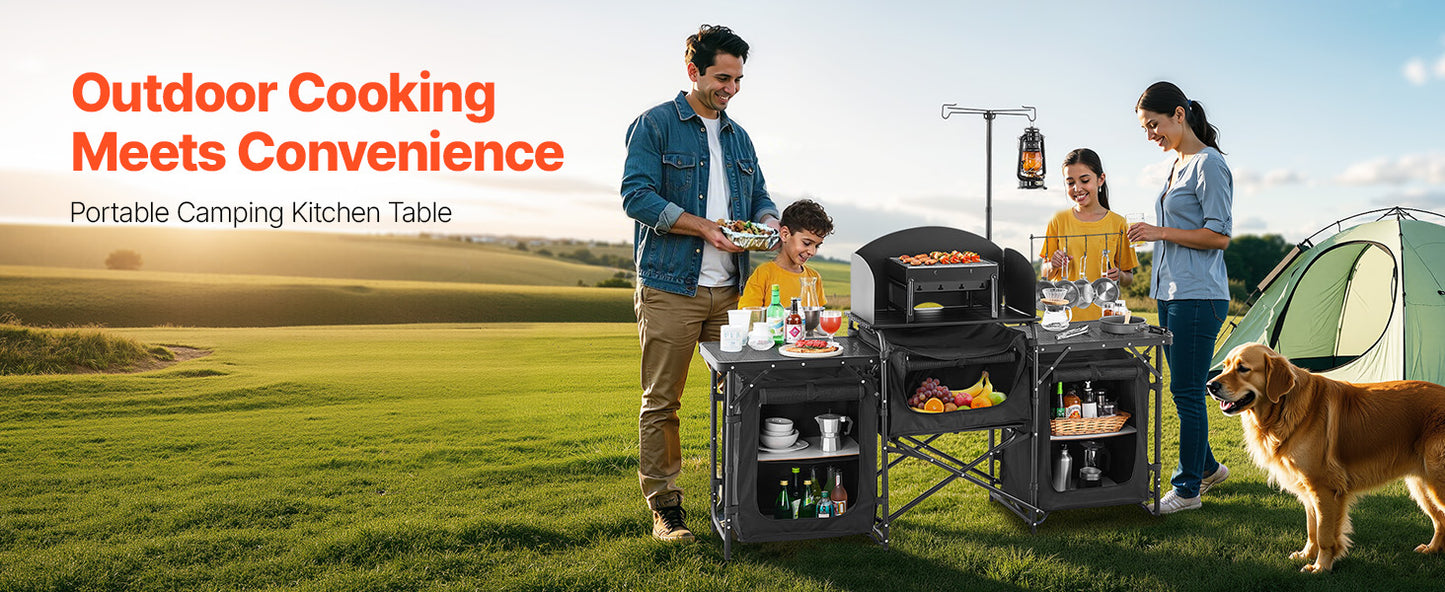 Folding Outdoor Camping Kitchen Grill Station