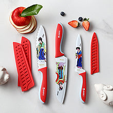 12PCS Red Mansion Floral Chef Knife Set