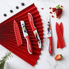 12PCS Red Mansion Floral Chef Knife Set
