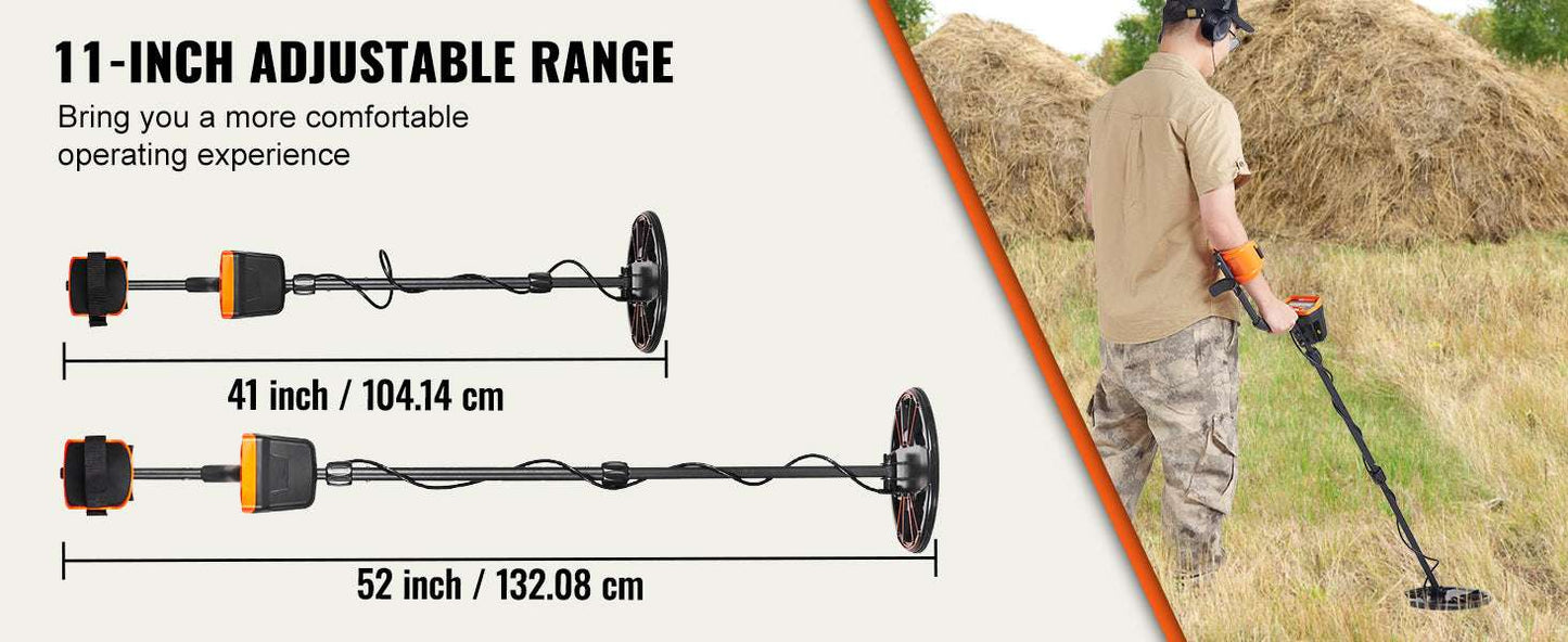 Portable Metal Detector with Adjustable Stem