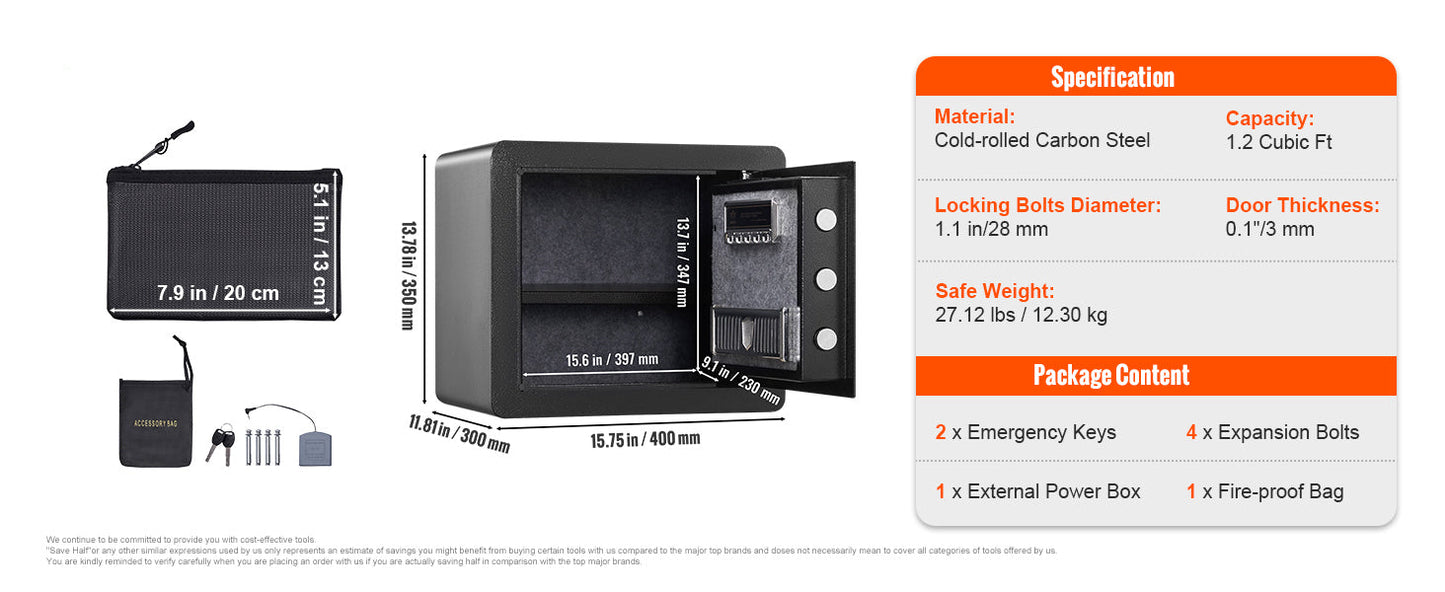 Digital Safe Box with Dual Alarm System