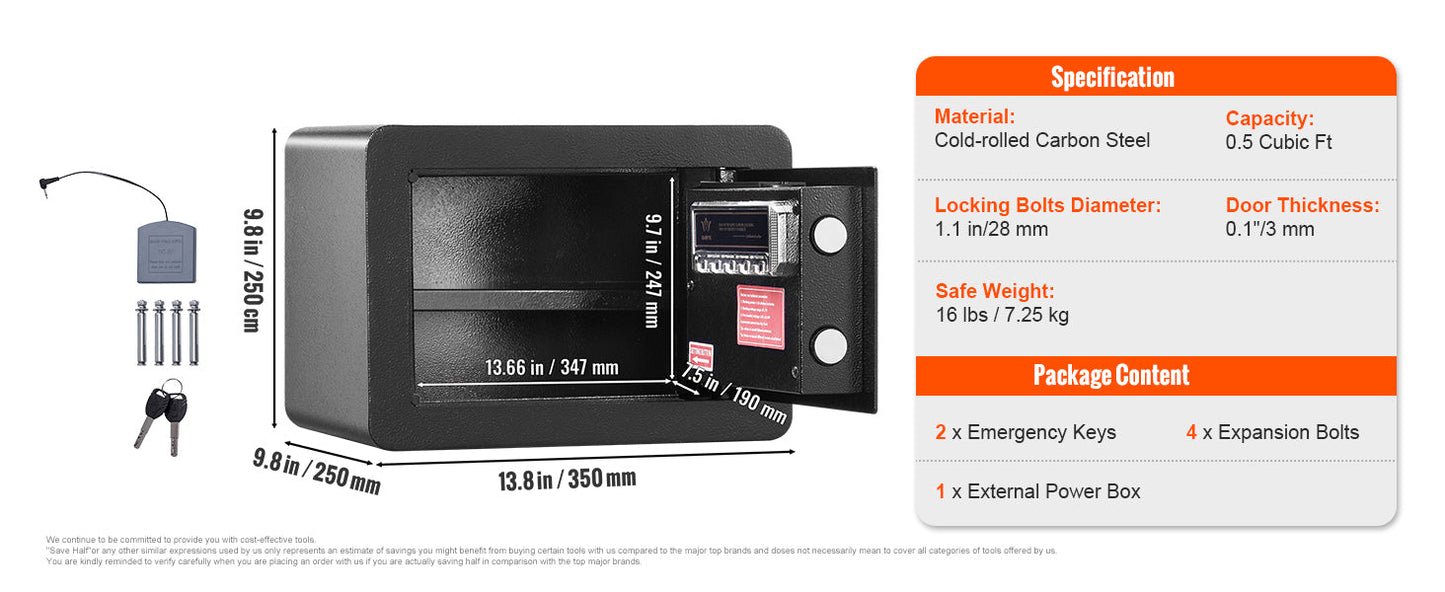 Digital Safe Box with Dual Alarm System