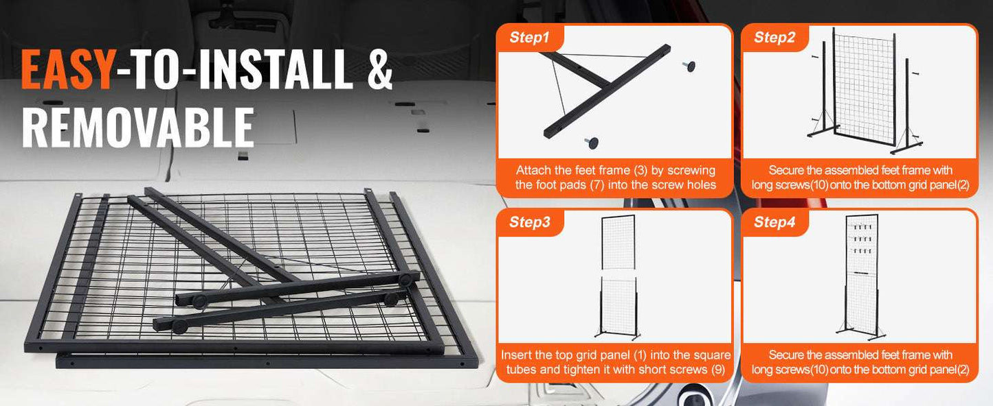 2-Pack Wire Grid Panel Tower with Hooks