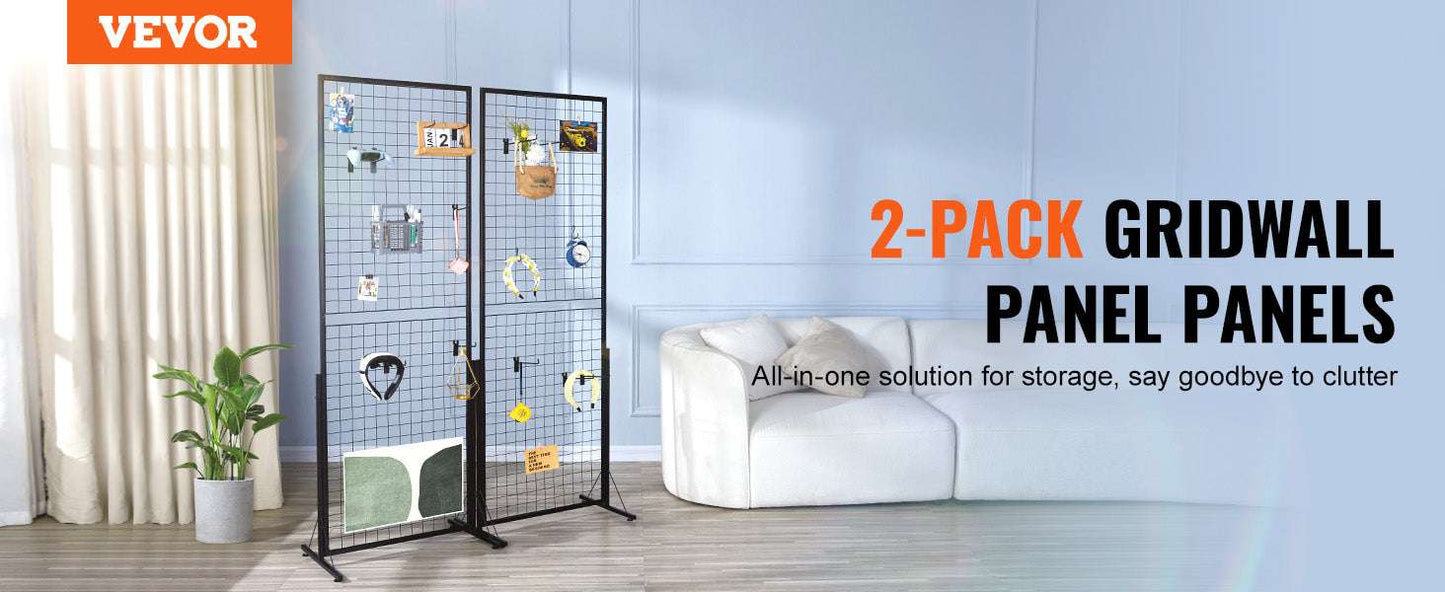 2-Pack Wire Grid Panel Tower with Hooks