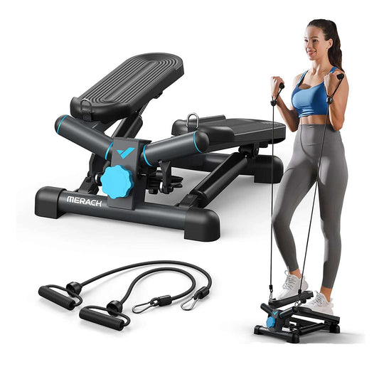 Adjustable Hydraulic Mini Stepper with Resistance Bands