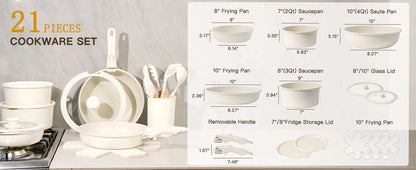 21-Piece Ceramic Nonstick Cookware Set