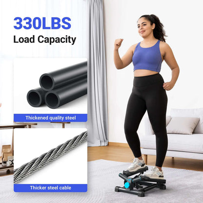 Adjustable Hydraulic Mini Stepper with Resistance Bands