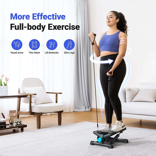 Adjustable Hydraulic Mini Stepper with Resistance Bands