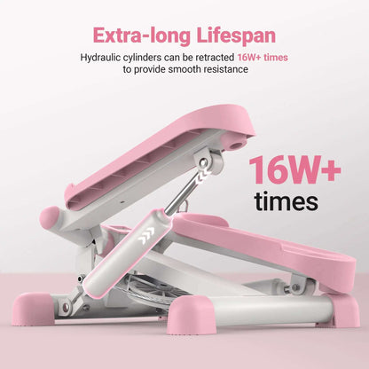 Adjustable Hydraulic Mini Stepper with Resistance Bands