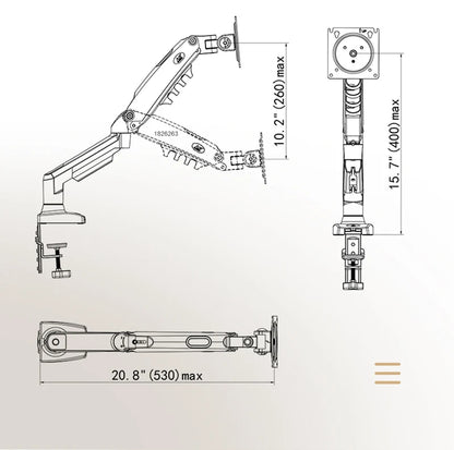 F80 Gas Spring Monitor Arm Mount