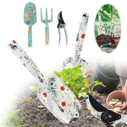 3PCS Floral Garden Tool Set with Pruner