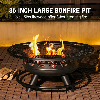 36 Inch Outdoor Fire Pit Grill Table