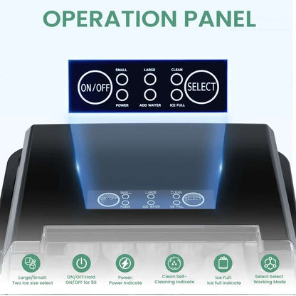 Countertop Self-Cleaning Ice Maker with Handle