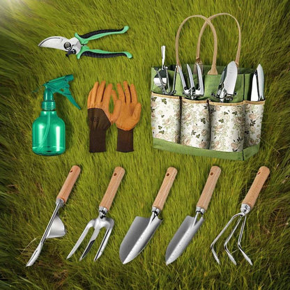 9PCS Garden Tool Set with Tote Bag
