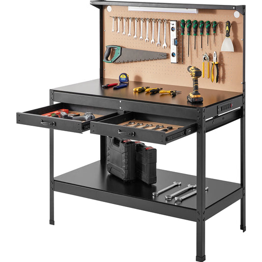 Heavy Duty Workbench with Pegboard and Power Panel