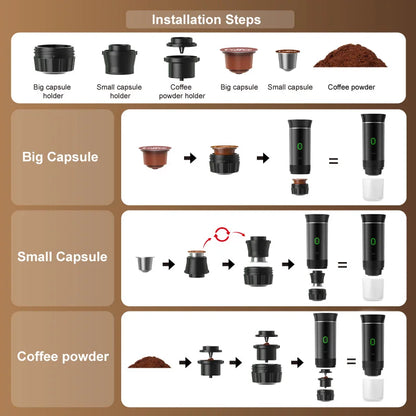 Portable 20-Bar Espresso Maker for Home Travel Camping