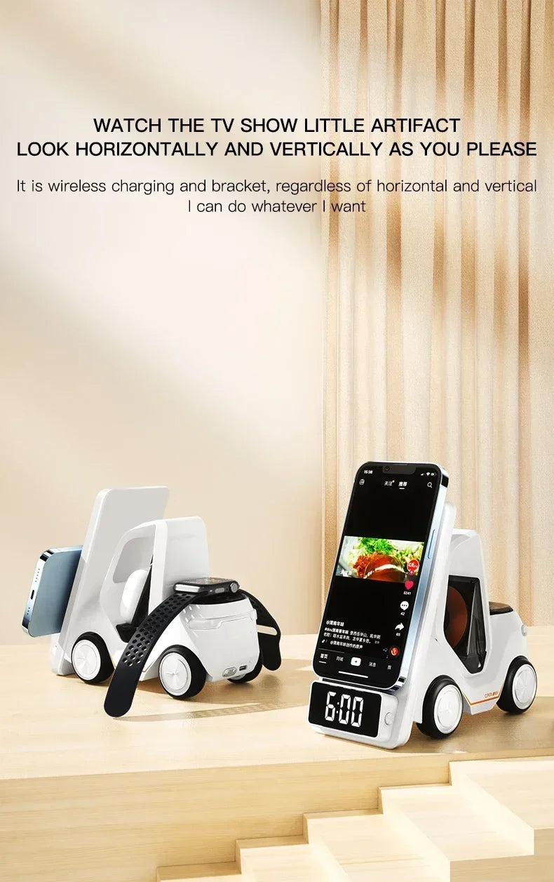 5-in-1 Wireless Charging Station Clock
