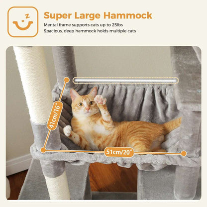 180cm Large Cat Tree Tower with Hammock